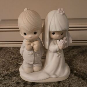 Precious Moments Wedding Couple Figurine in Cream and White
